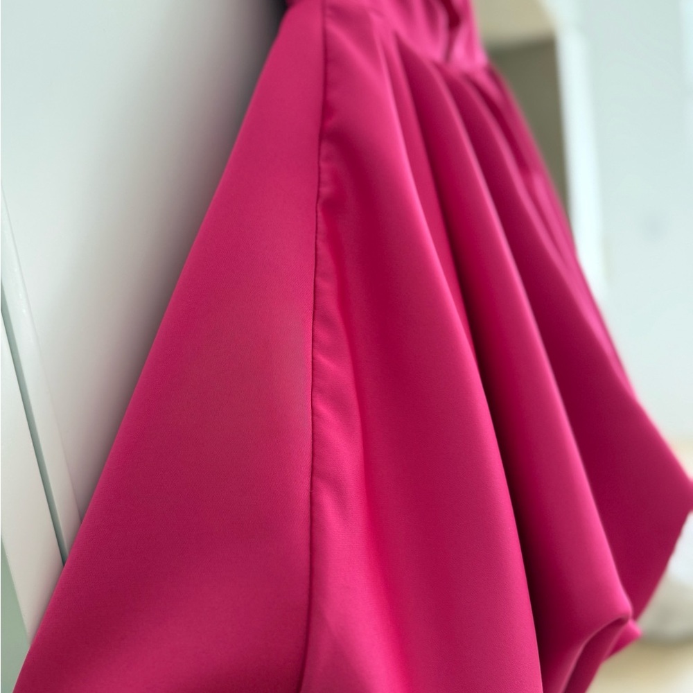 Mac Duggal High Nech Sleeveless Bubble Hem Mini Dress Fuchsia Size 2 - Picture 13 of 17